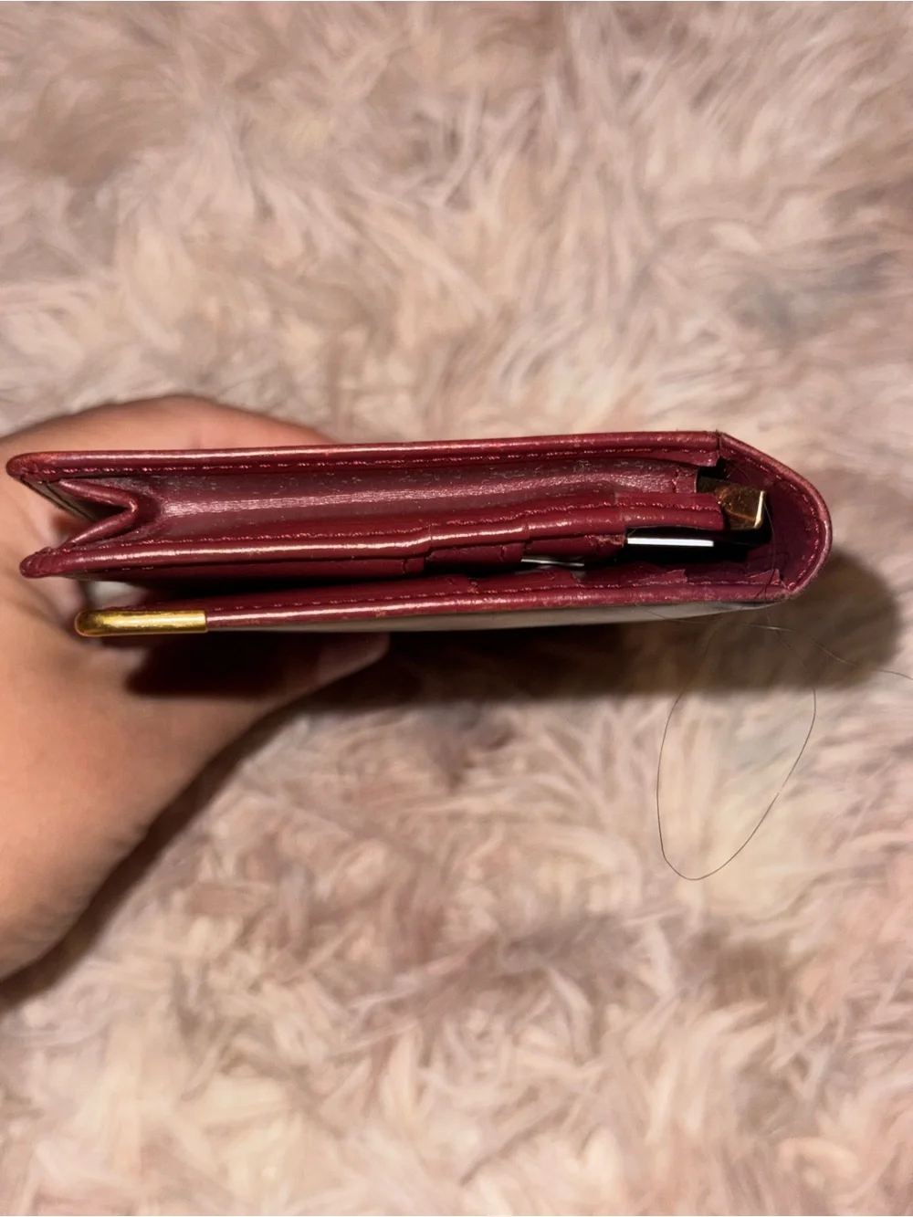 Vintage Must de Cartier Burgundy Leather Continental Wallet